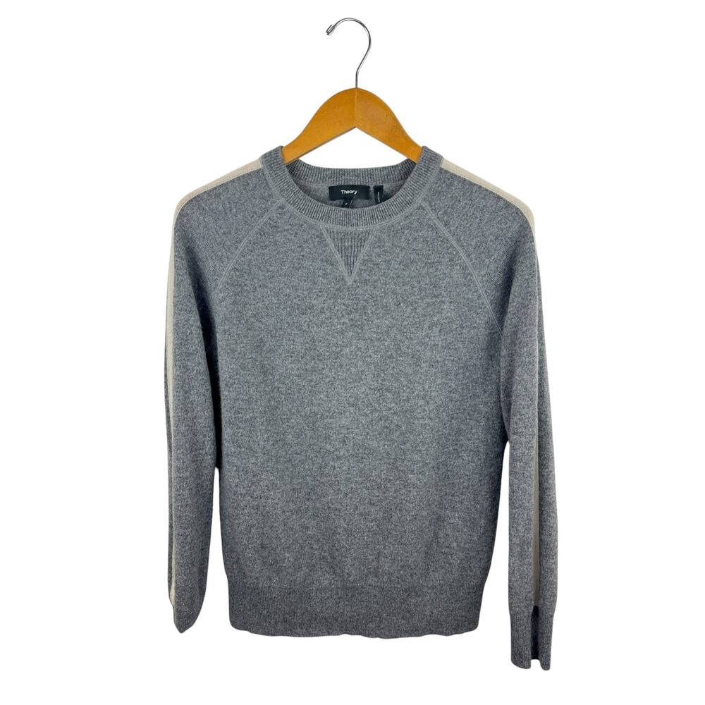 Theory Athletic Stripe Cashmere Sweater